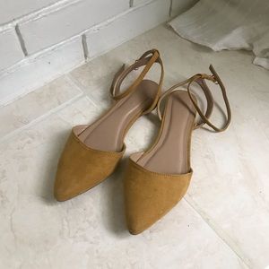 Charlotte Russe pointed toe flats w/ ankle strap
